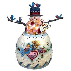 Jim Shore Winter’s Song Blue Birds Snowman 112250 Heartwood Creek 2003 Christmas